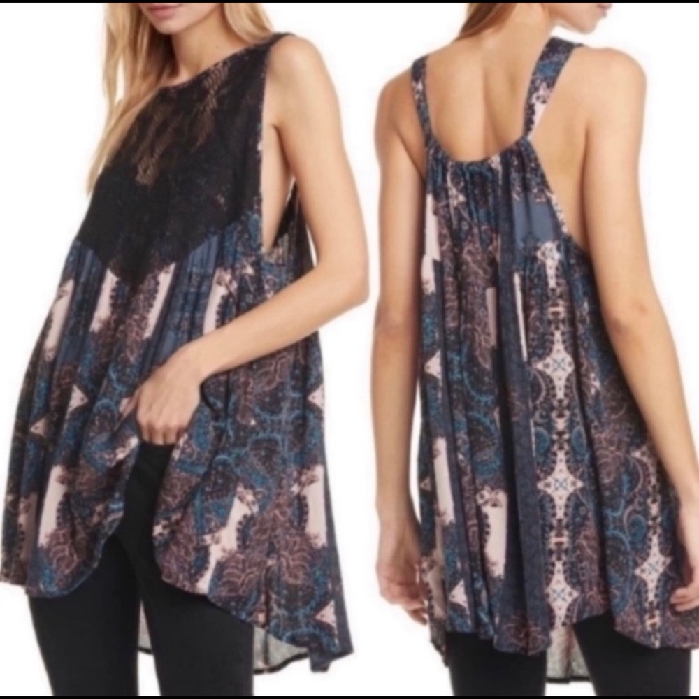 NEW free people count me in trapeze tunic tank top